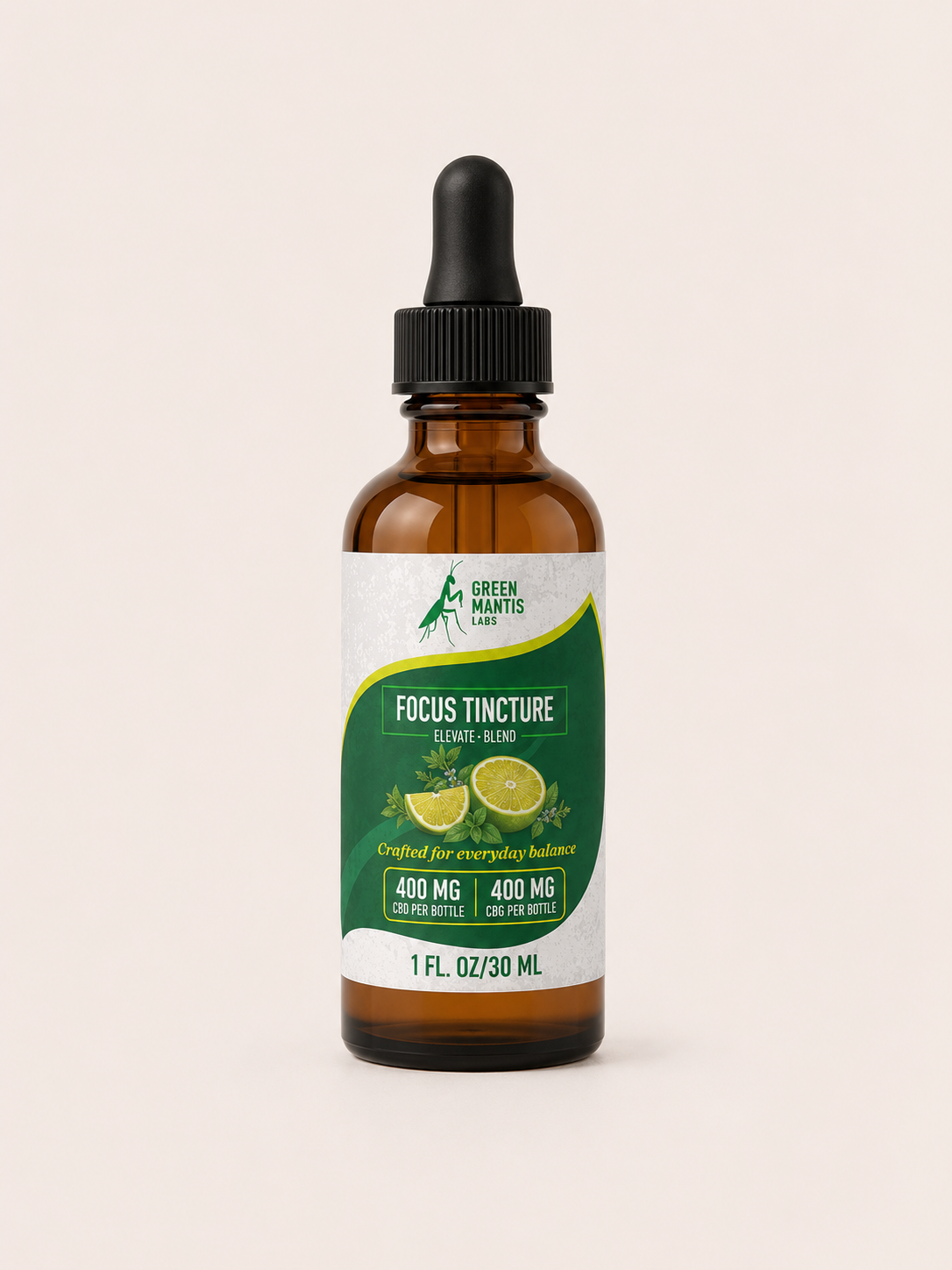 Green Mantis Focus CBD + CBG Tincture | 800mg CBD + CBG